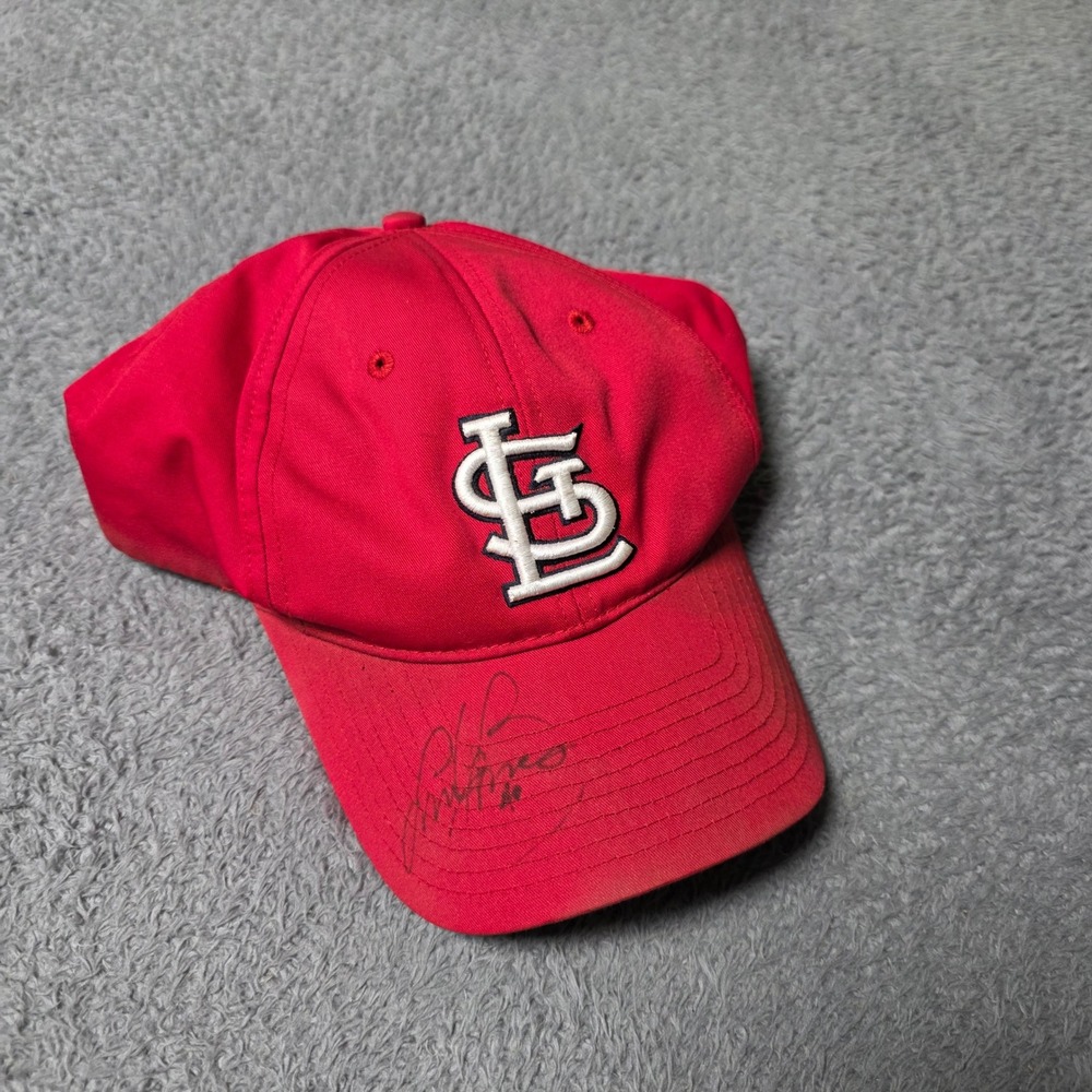 Twins Enterprise Mens OSFA St. Louis Cardinals Hat Red Andy Benes Signed Vintage